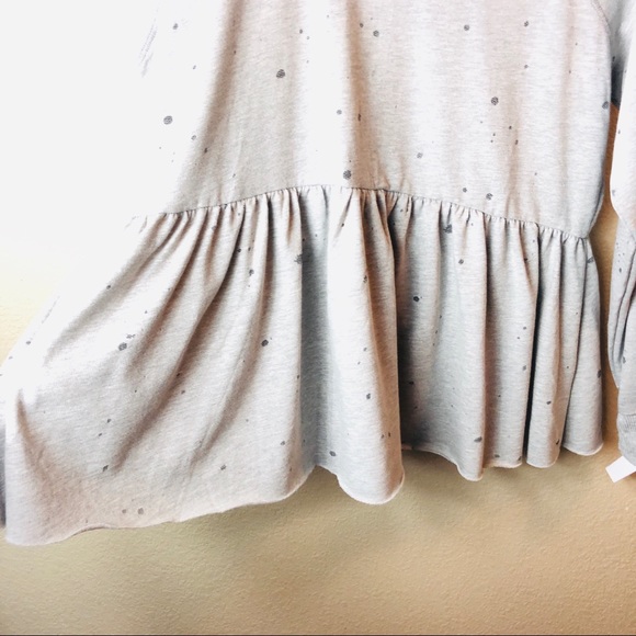 Torrid || Distressed Grayish Peplum Top Blouse - Picture 6 of 7